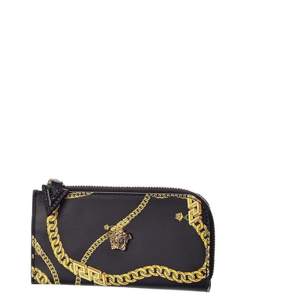 Versace La Medusa Chain Leather Card Holder